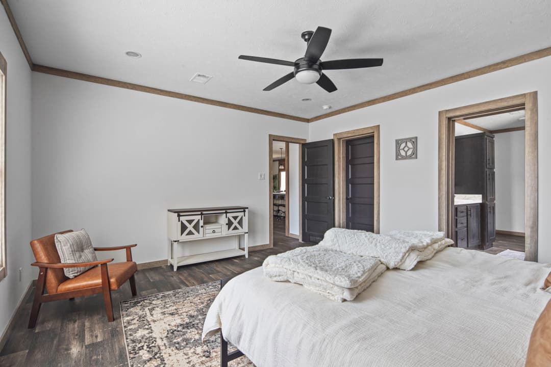 The delilah (inventory) bedroom home features