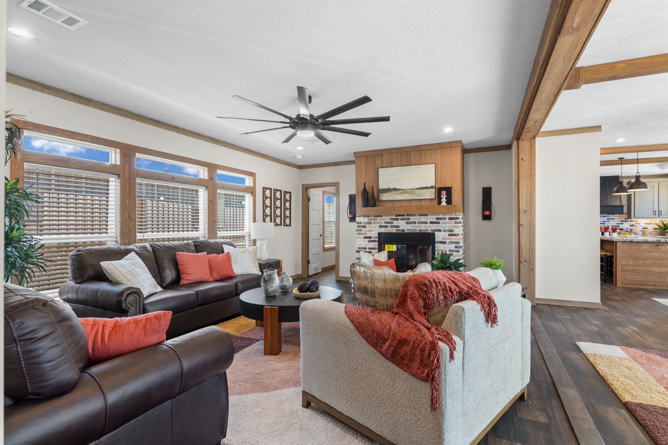 The cedar creek interior home features