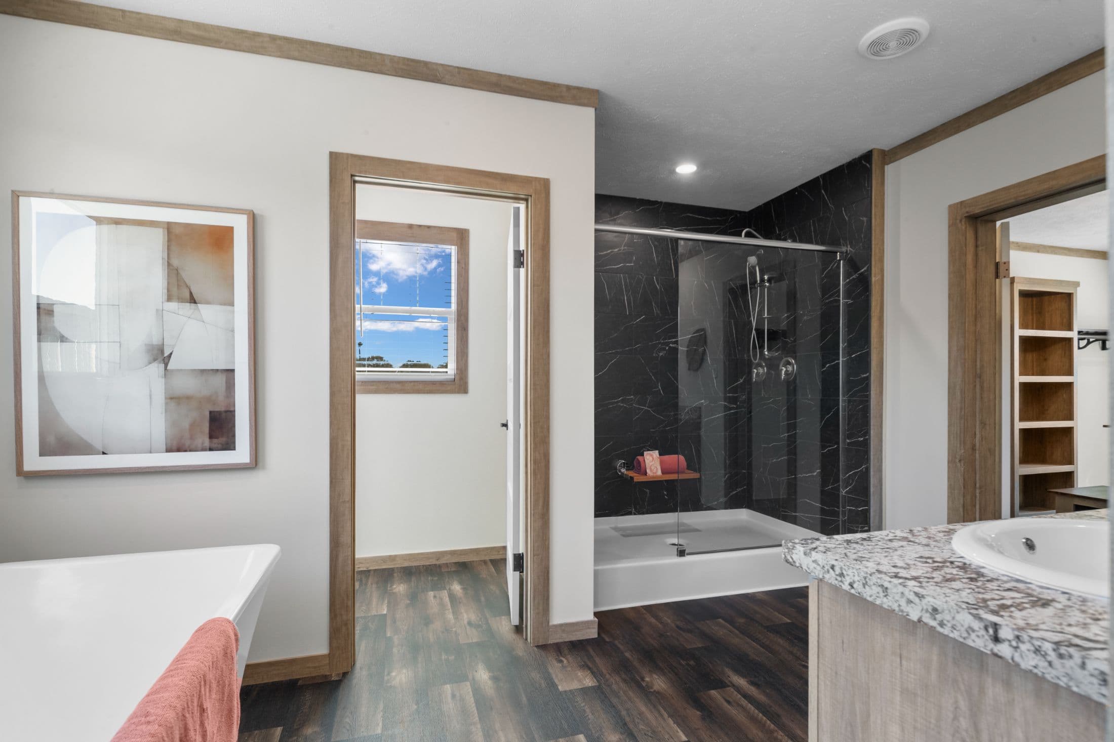 The cedar creek bathroom home features