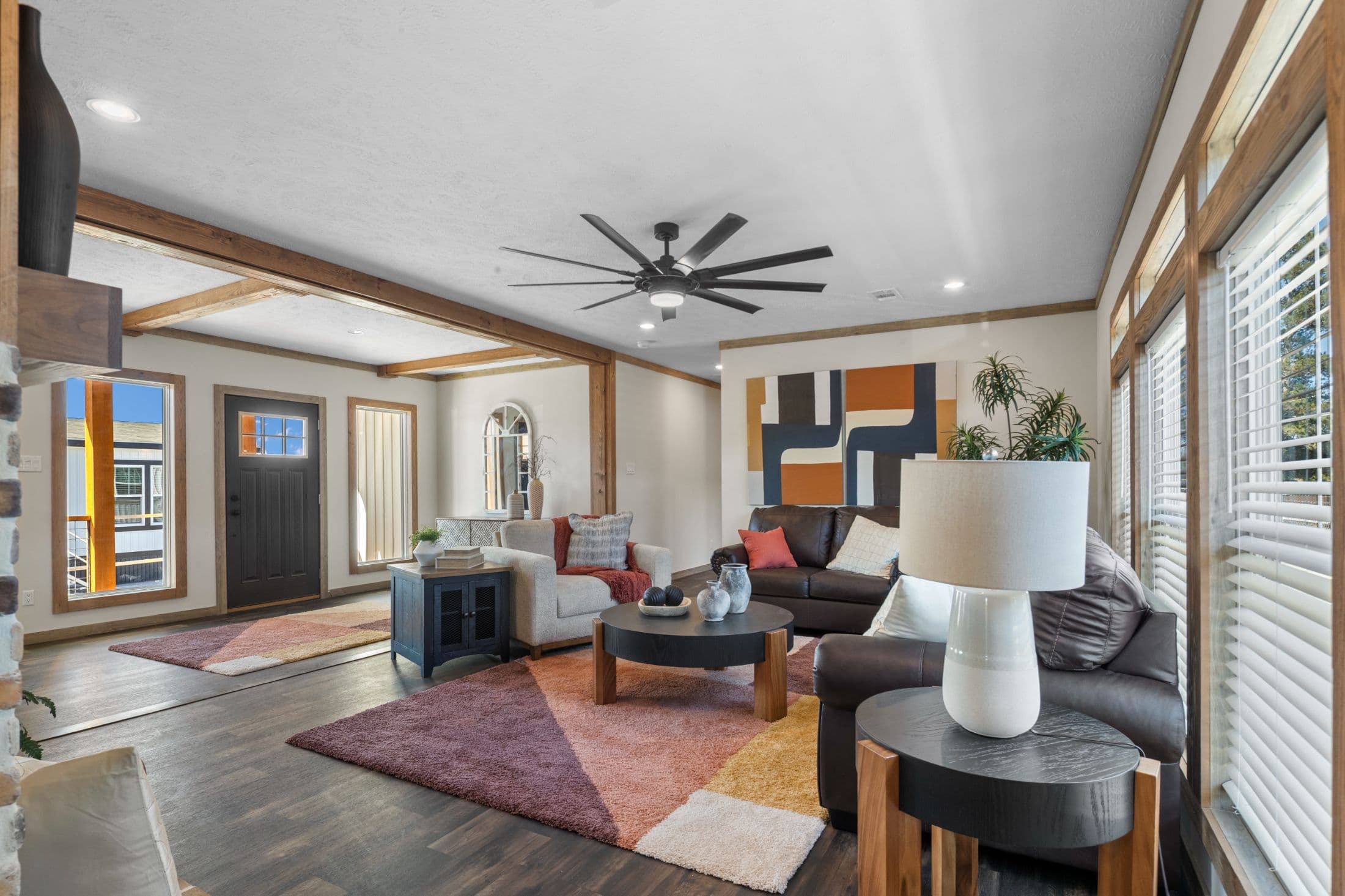 The cedar creek interior home features