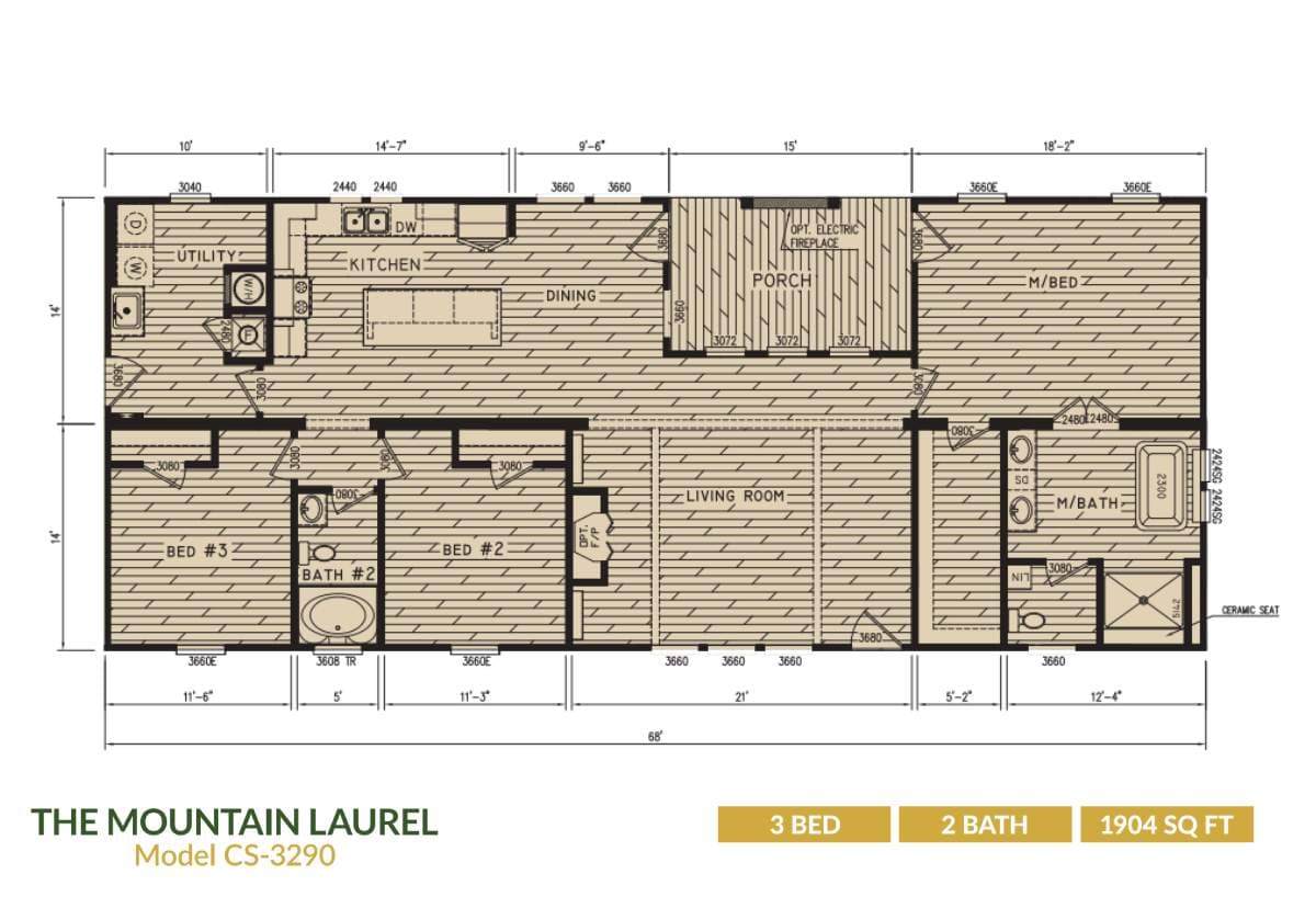 Mountain laurel floor plan home features