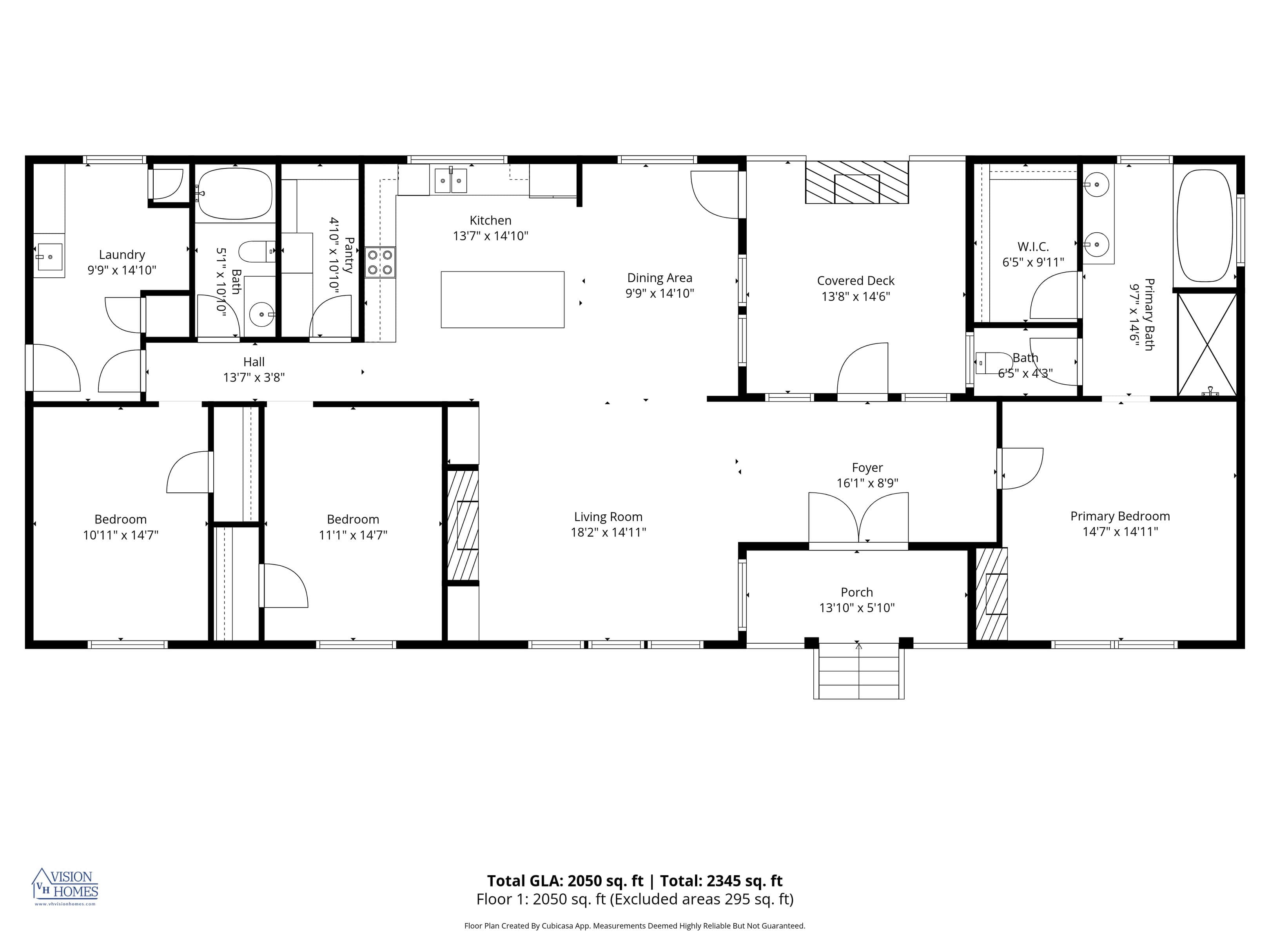 The white oak floor plan home features