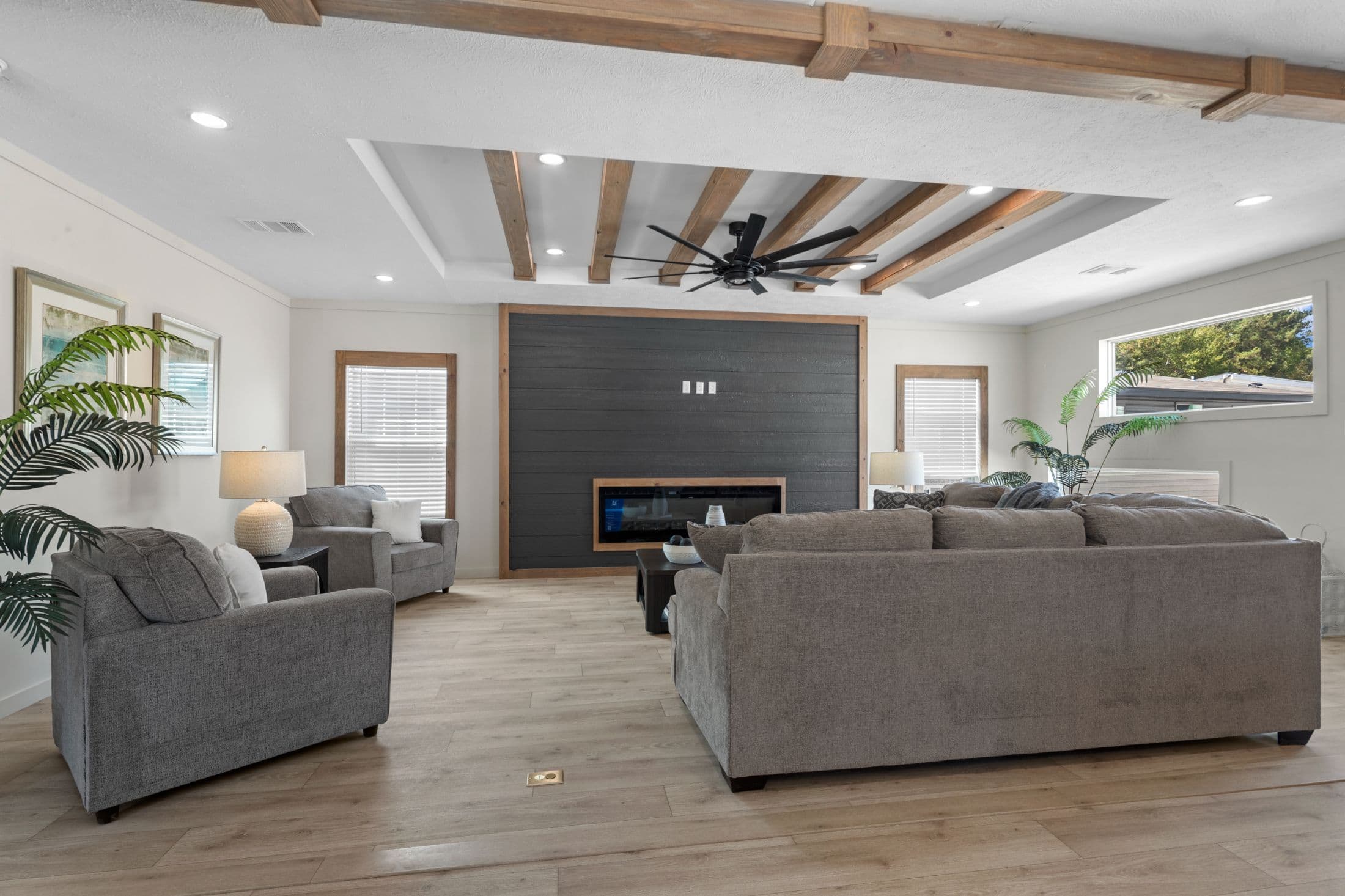 The highland oak interior home features