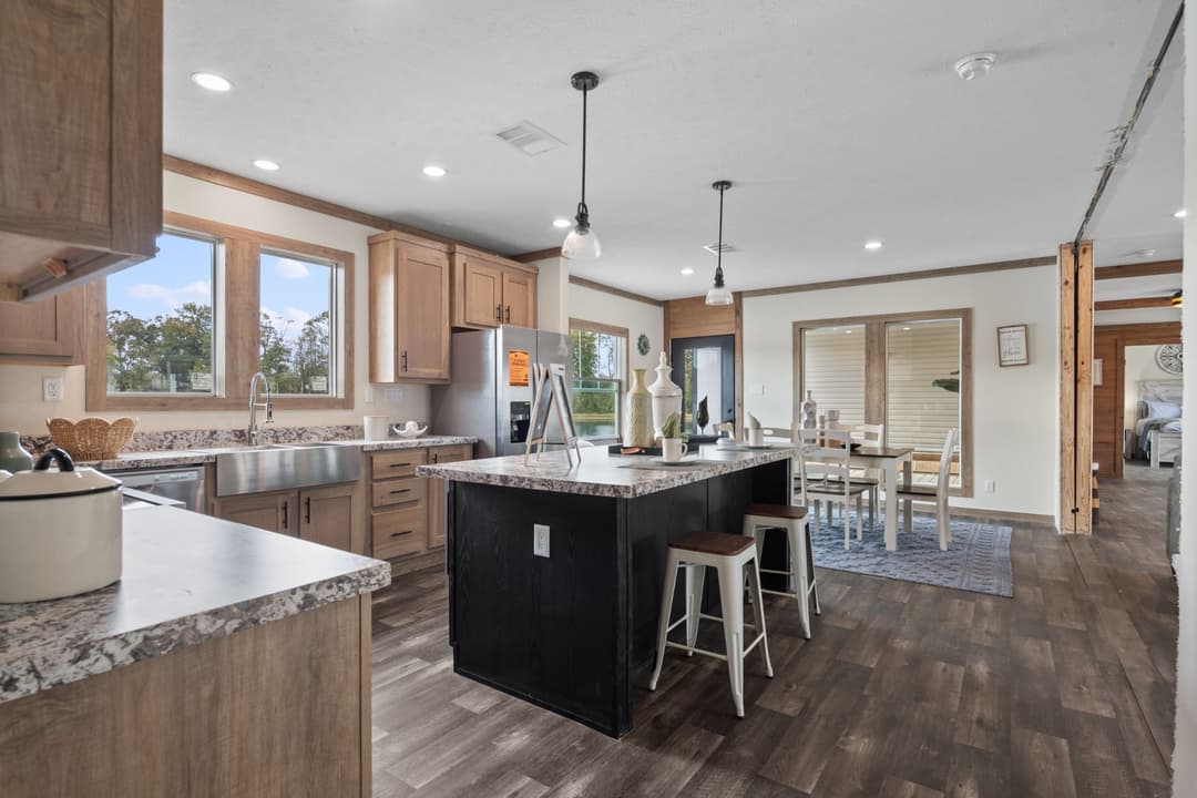 The white oak interior and kitchen home features