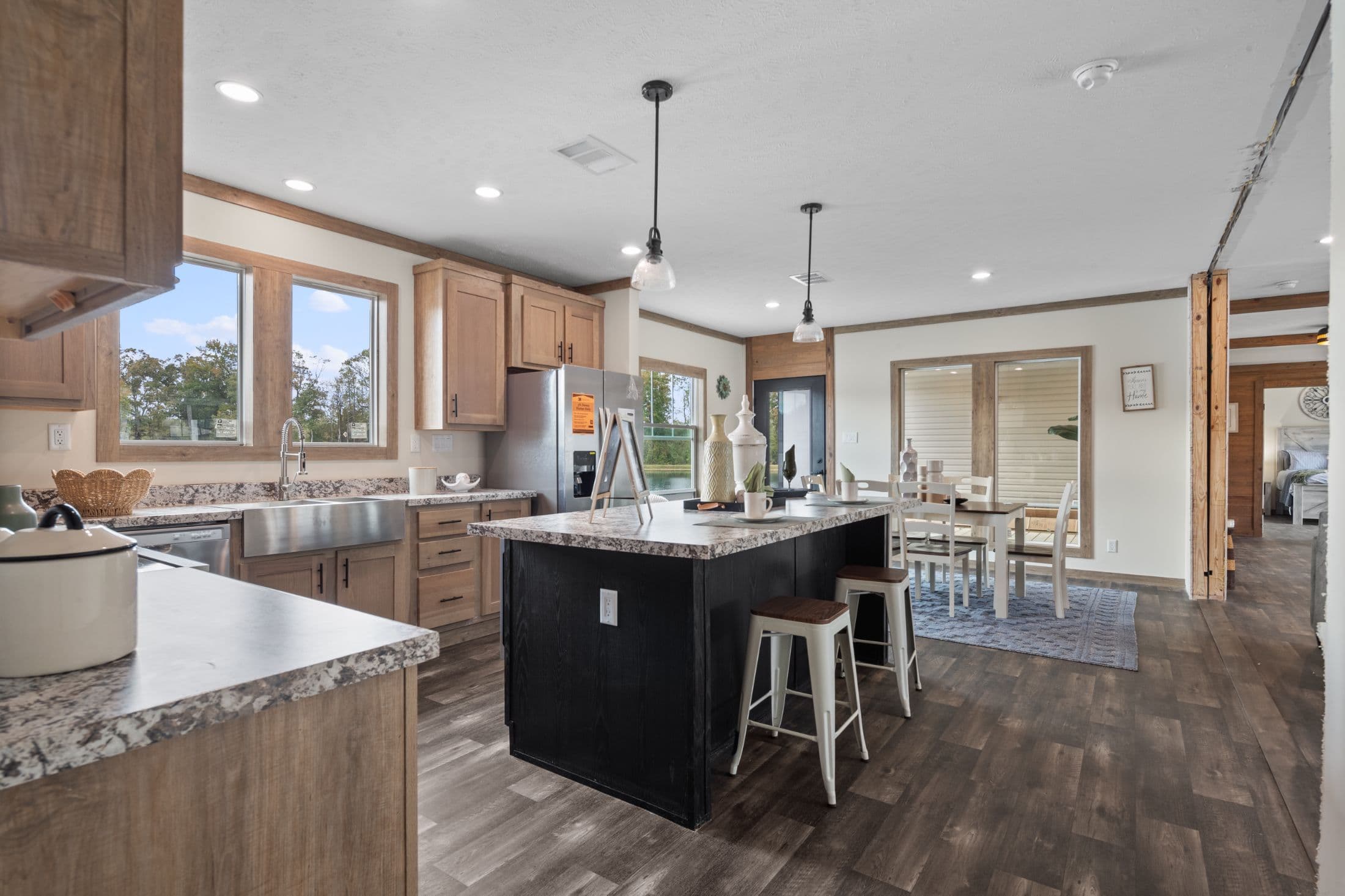 The white oak interior and kitchen home features