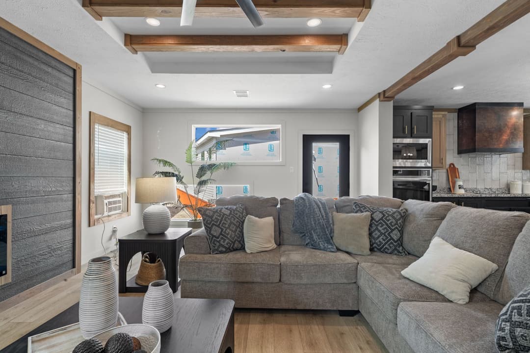 The highland oak interior home features