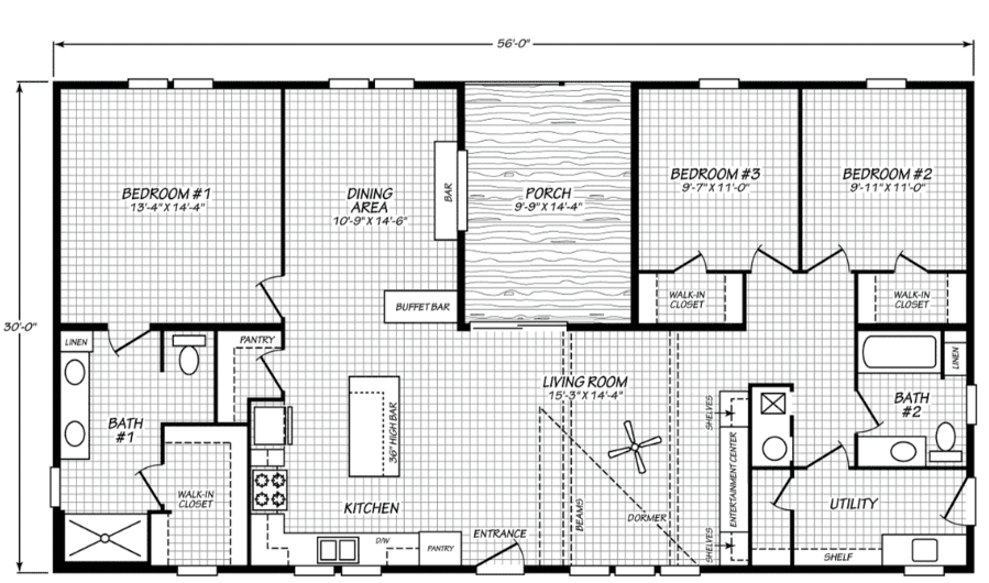 Axis 32563n floor plan home features
