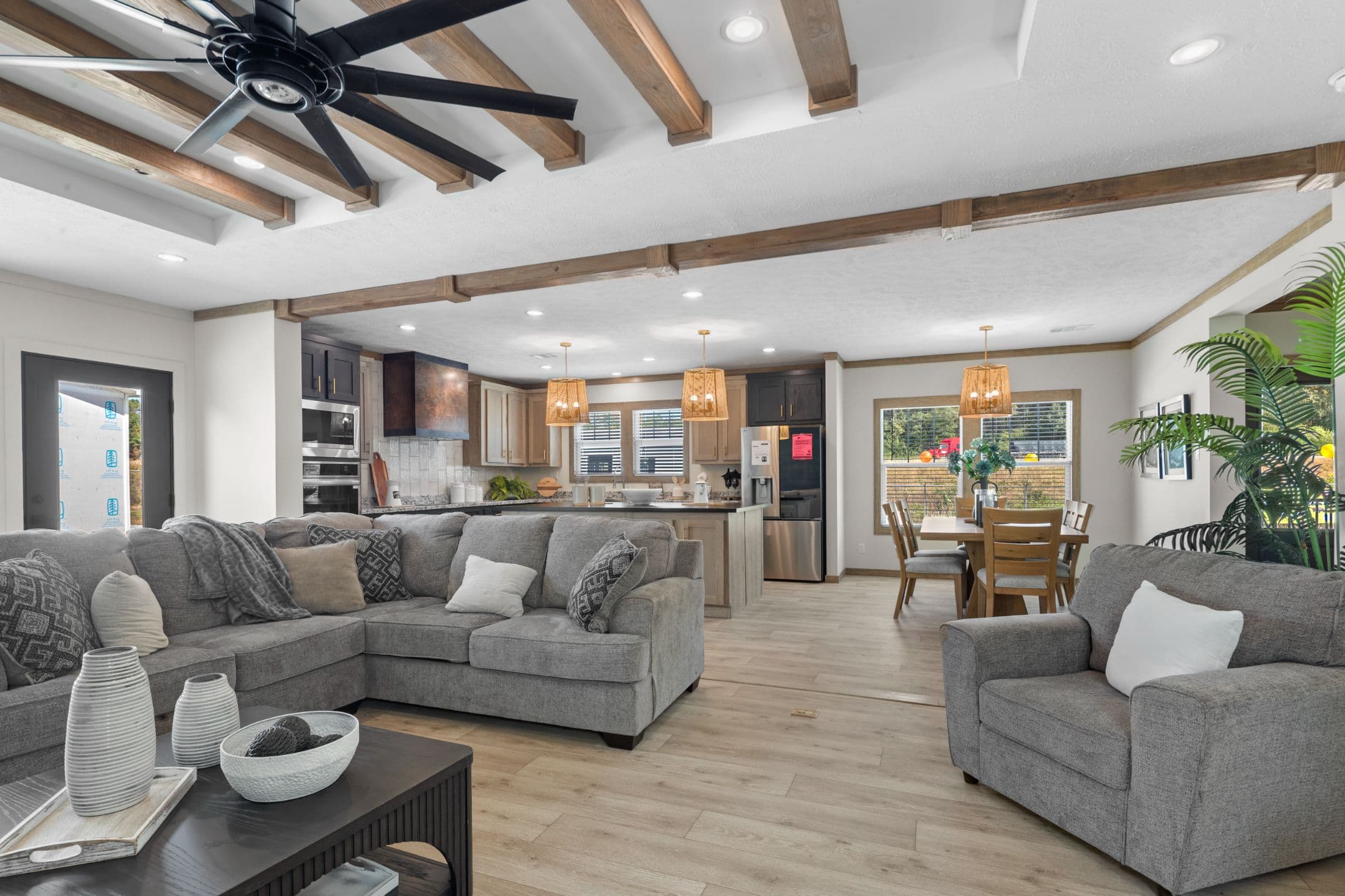 The highland oak interior home features