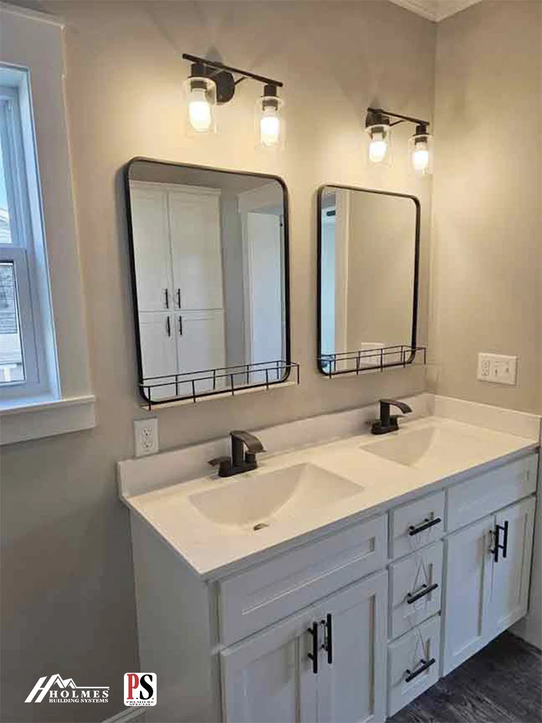 Country farmhouse bathroom home features
