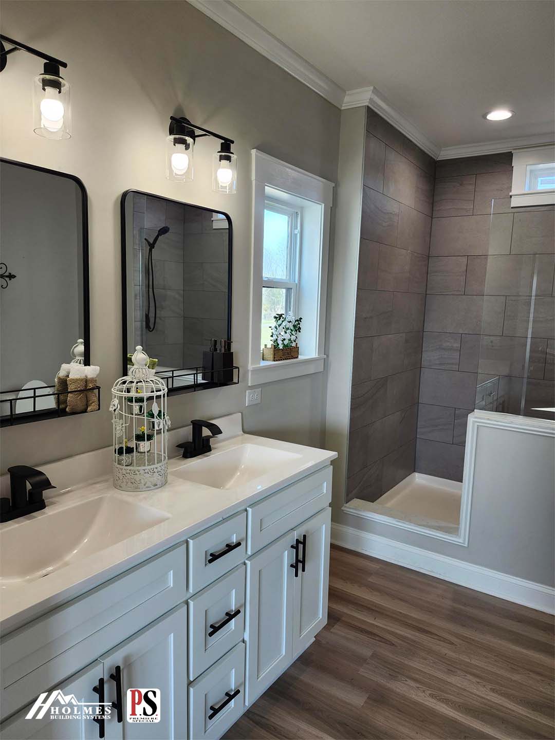 Country farmhouse bathroom home features