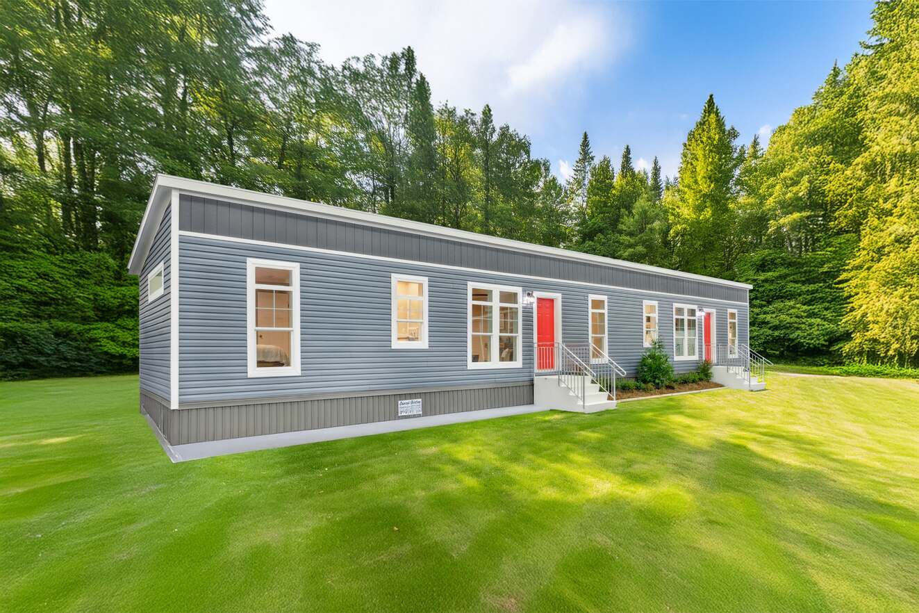 Blue ridge duplex elevation and exterior home features