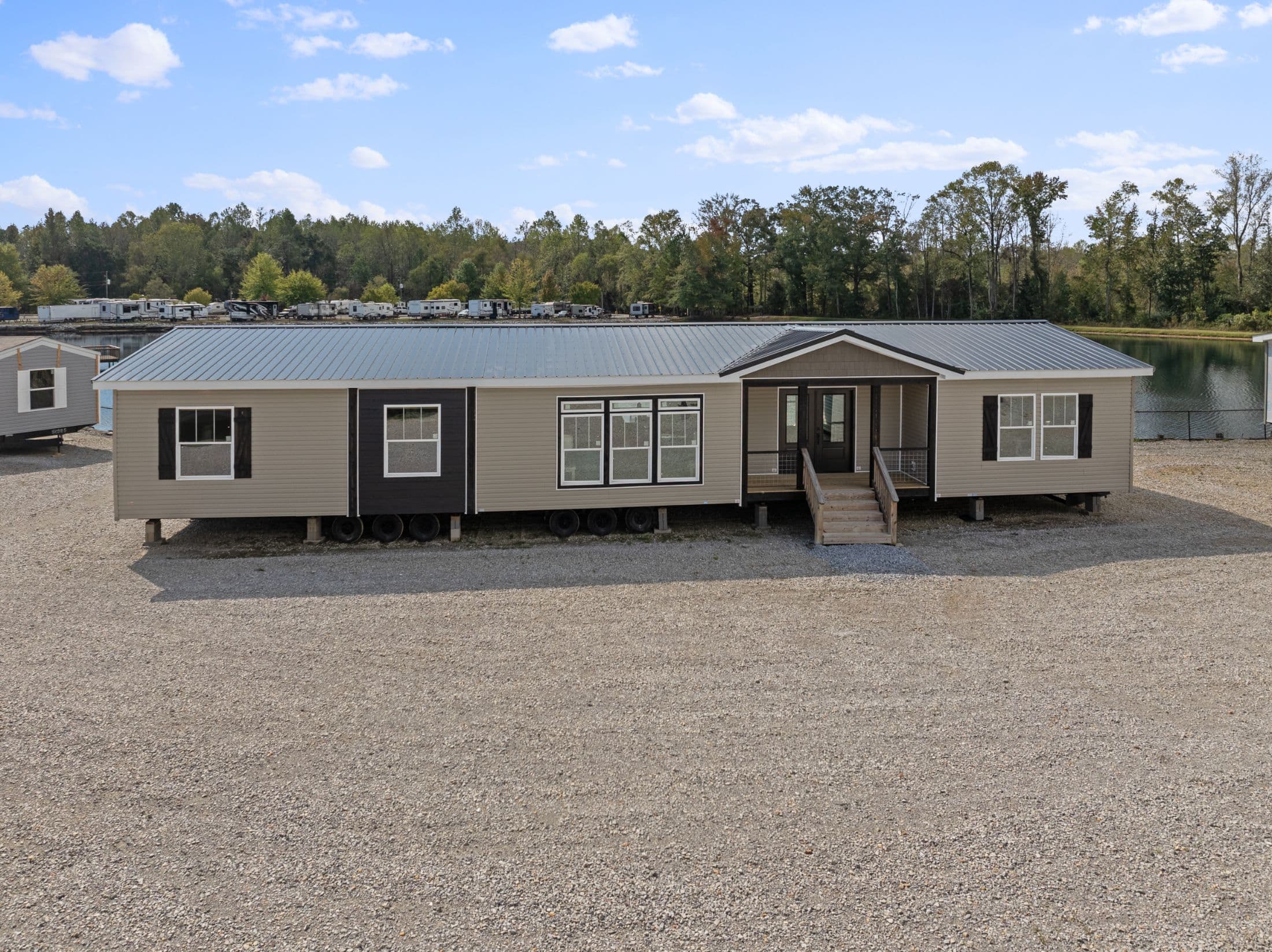 The white oak exterior home features