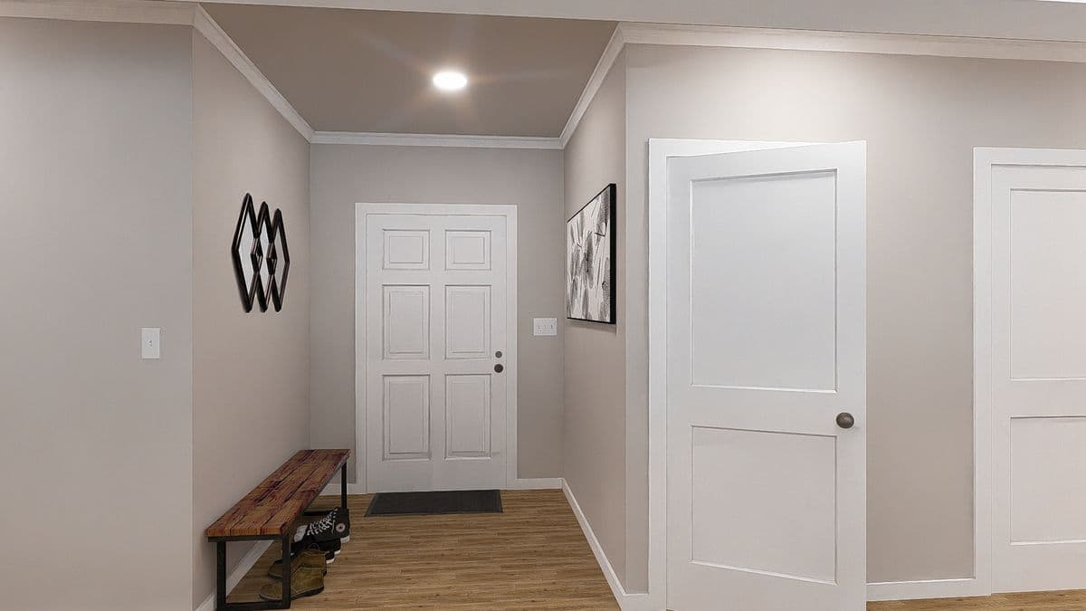 The hexagon interior home features