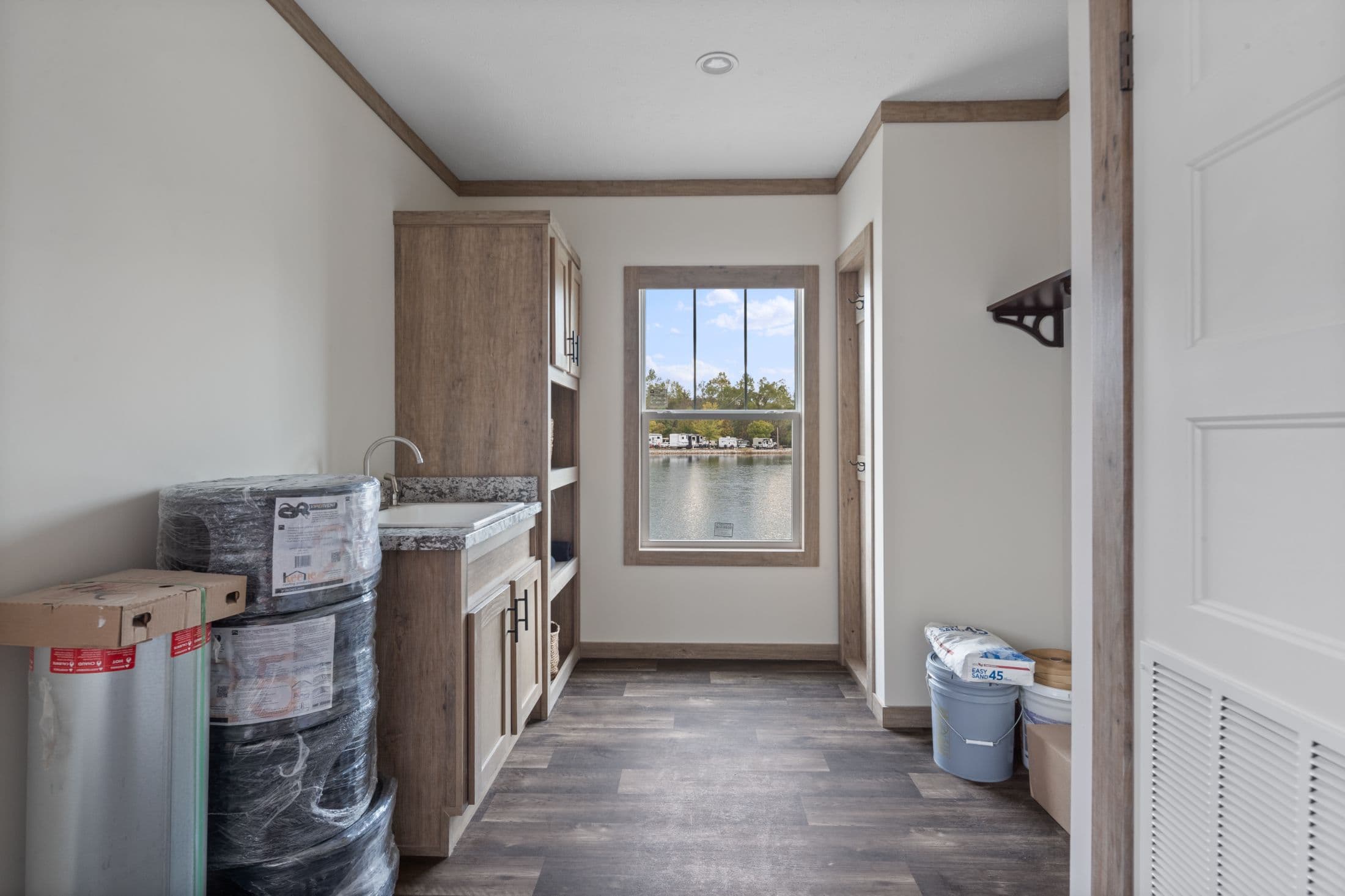 The white oak interior home features