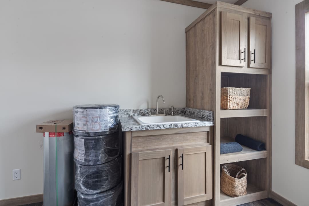 The white oak interior home features