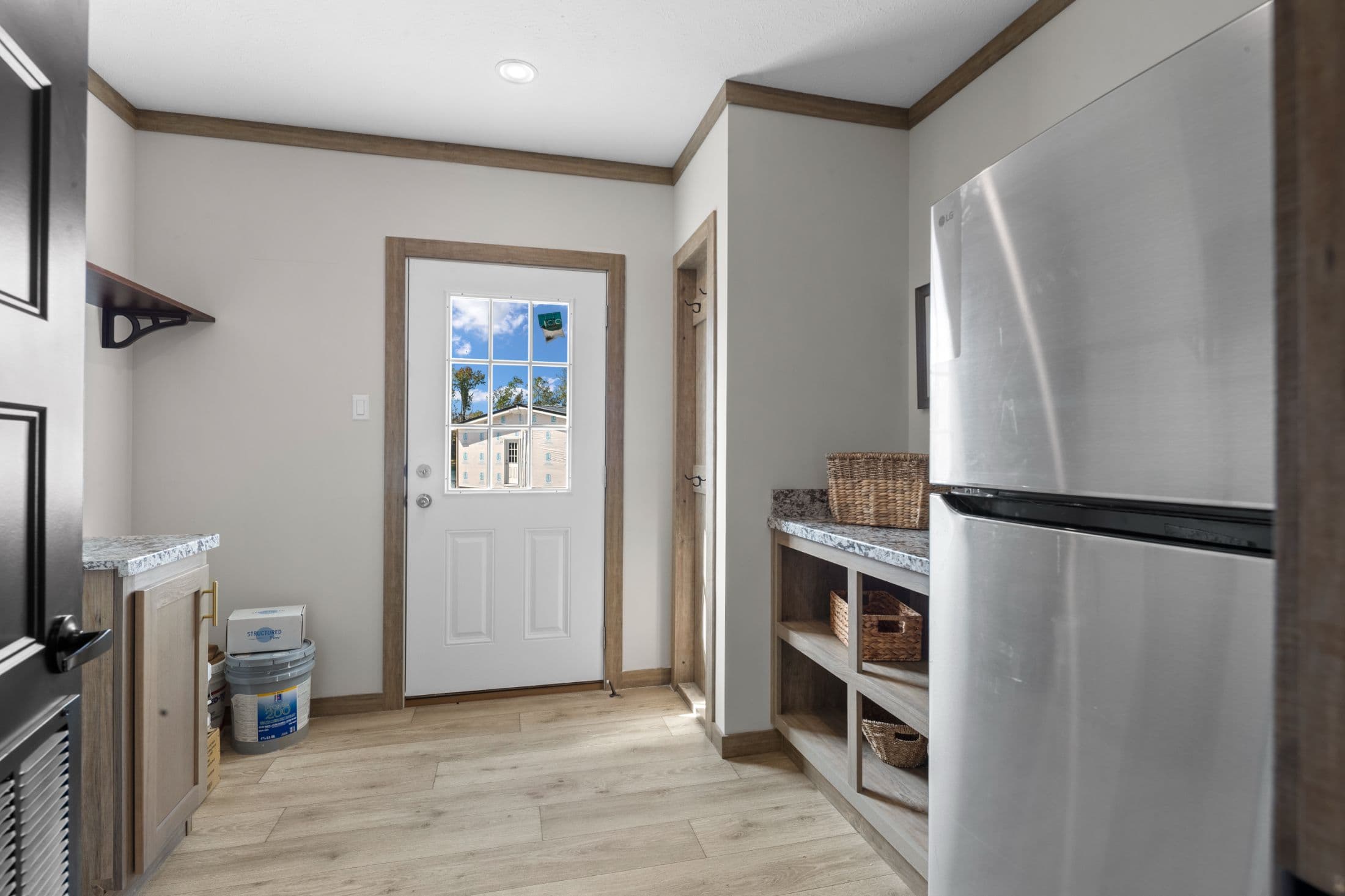 The highland oak interior home features