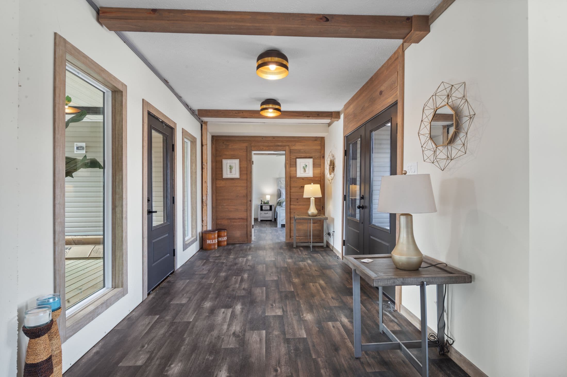 The white oak interior home features