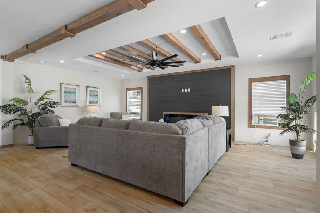 The highland oak interior home features
