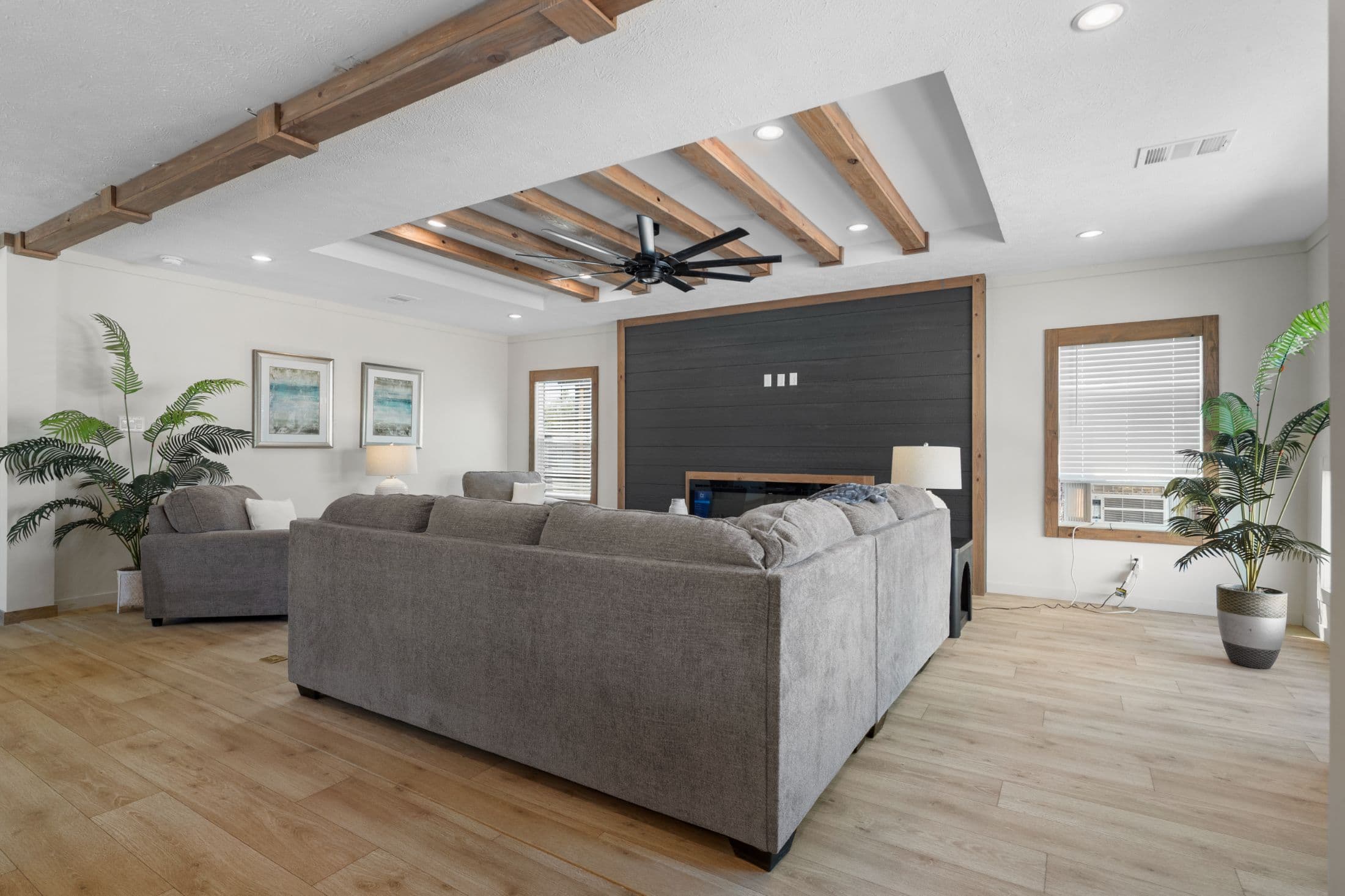 The highland oak interior home features
