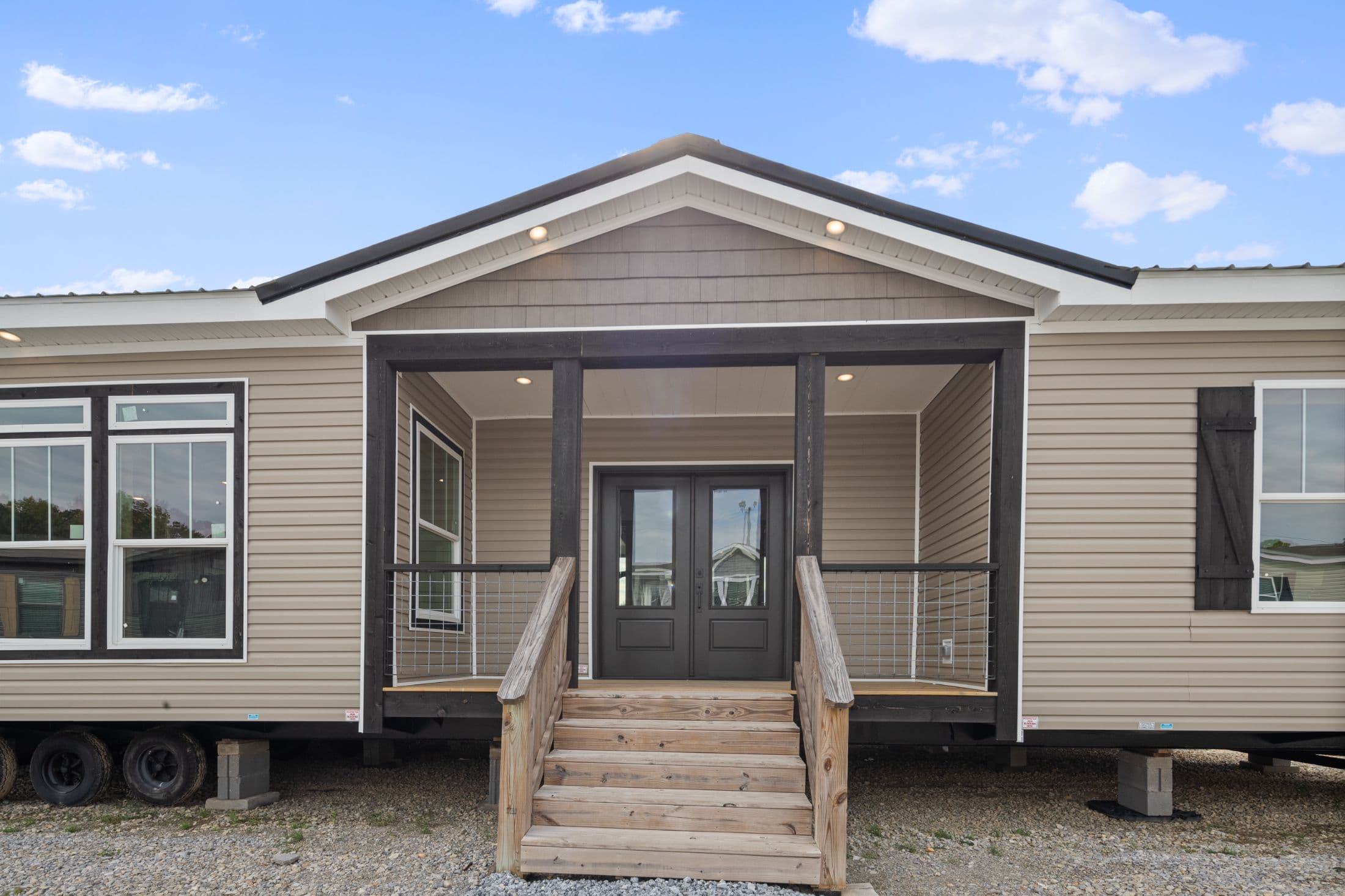 The white oak exterior home features