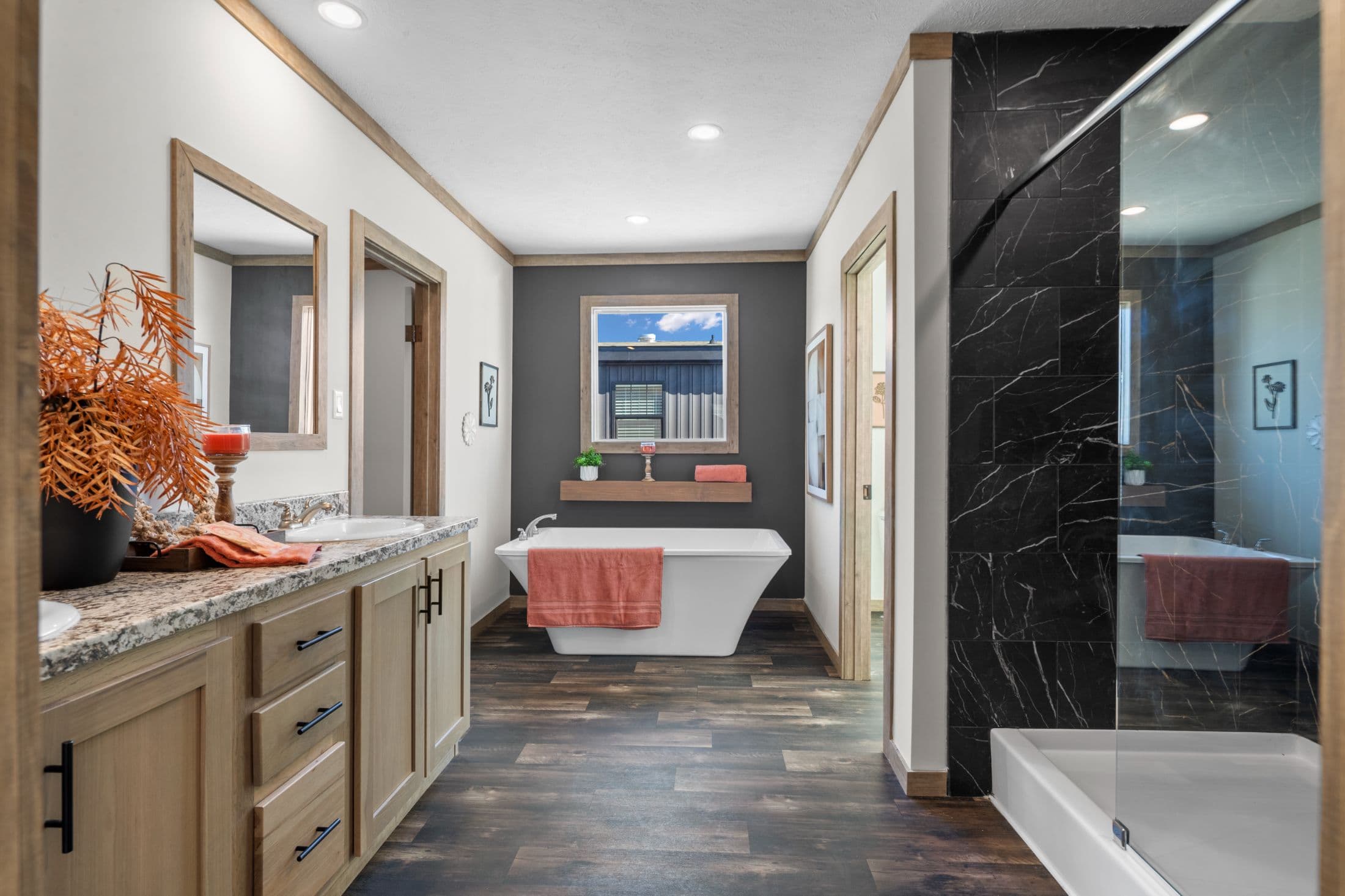 The cedar creek bathroom home features