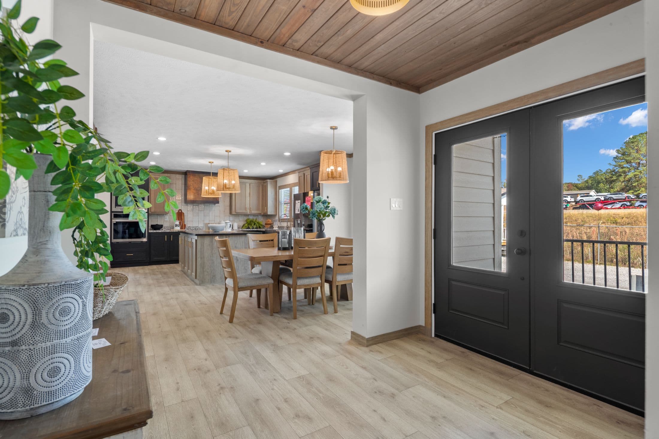 The highland oak interior home features