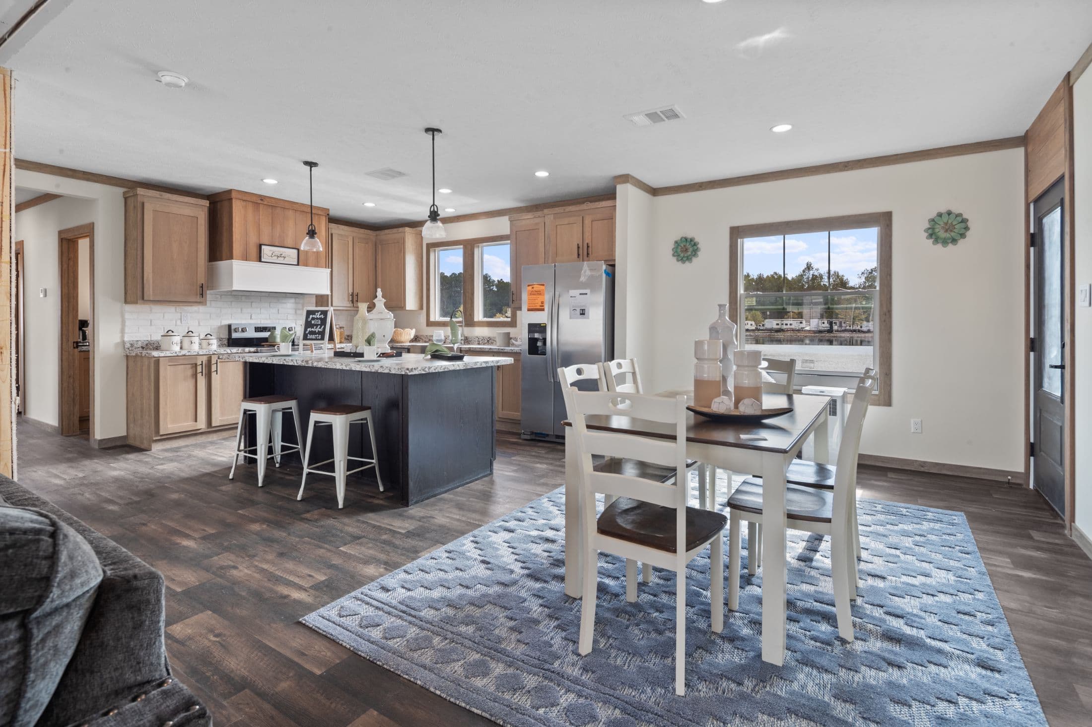 The white oak interior home features